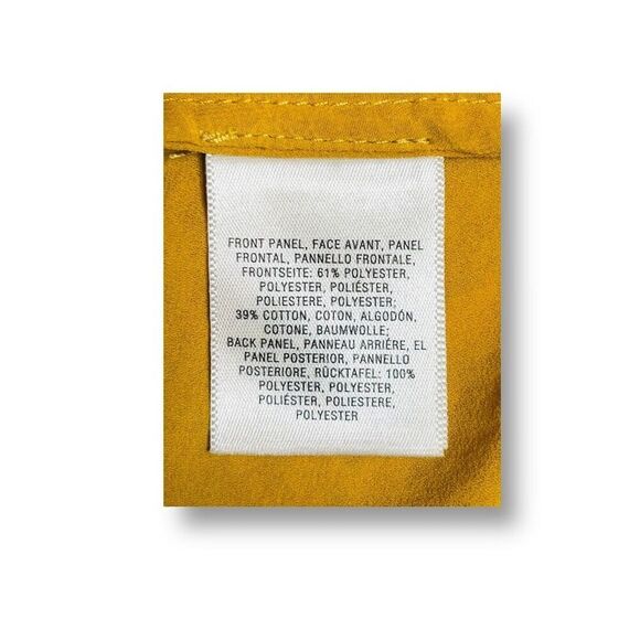 Maeve Anthropologie 4 Yellow Blouse Lace Up Floral Embroidered Sleeveless Lined - Picture 8 of 10